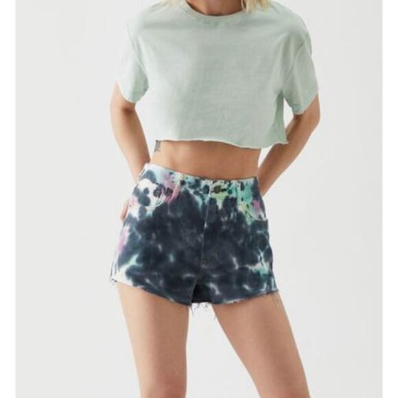 PacSun Pants - Pacsun High Rise TIE DYE FESTIVAL Denim Jean Shorts | Sz 27 | New!